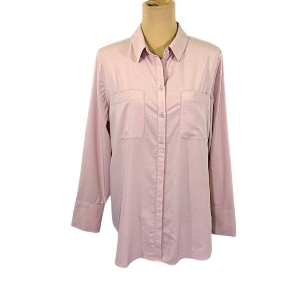 Chico's Tunic Shirt Size 2 (12) Muted Pink NWOT Long Sleeve - Picture 1 of 13